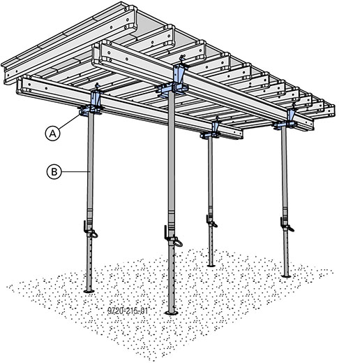 Mounting the floor props