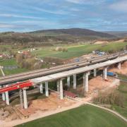 Bau der neuen Thalaubachtalbrücke auf der A7 bei Eichenzell-Döllbach südlich von Fulda. Copyright: Doka